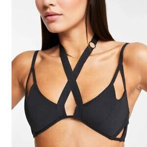 Cosmogonie NWT Bra Strappy Cut Out Black Women's M